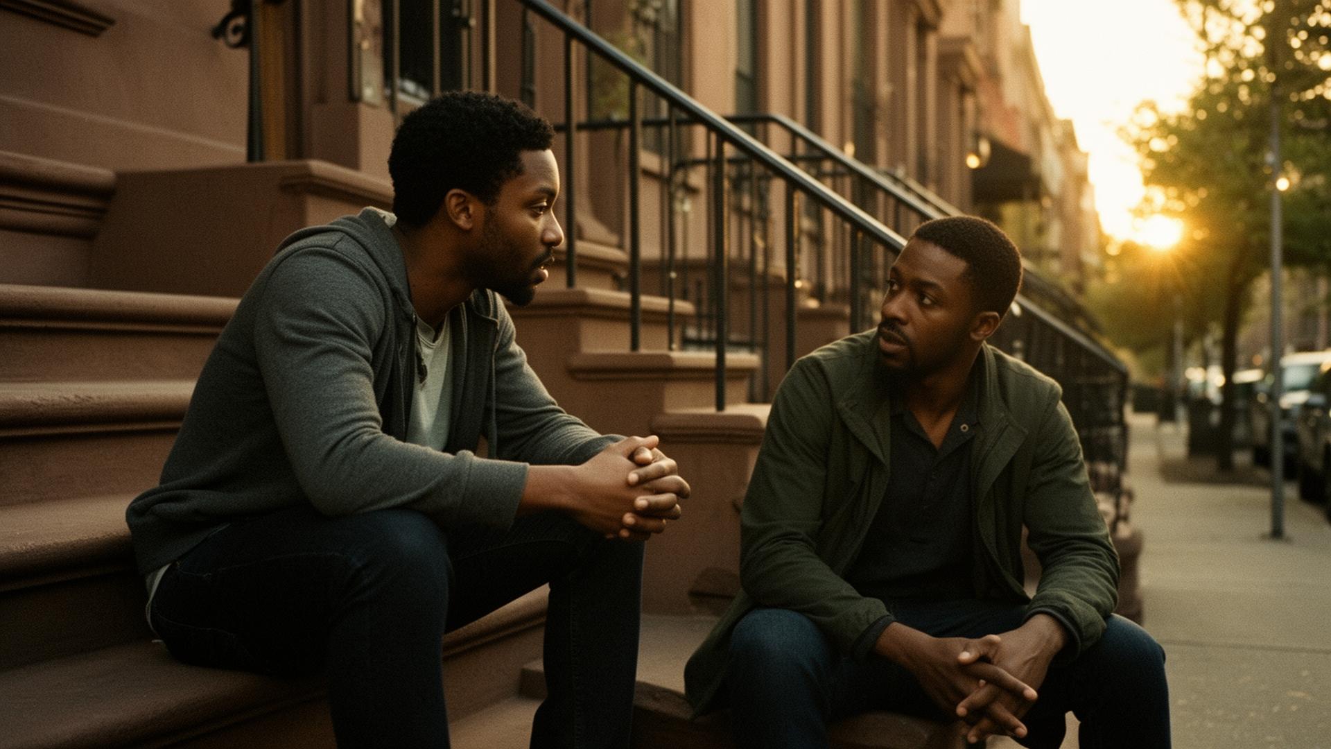 Black men in conversation together